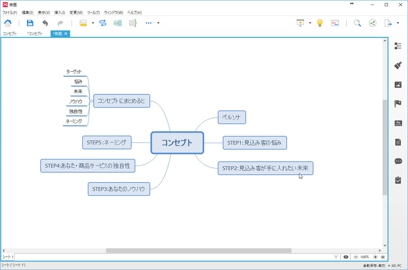 最強のマインドマップツール Xmind を使って集客のコンセプトを作る方法